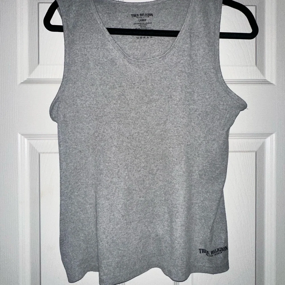 True Religion Men's Grey Ribbed Tank - Size L